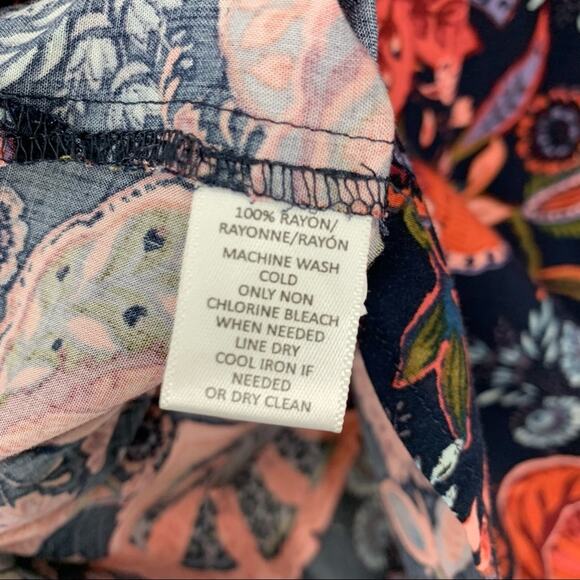 Ann Taylor LOFT Floral Pink Blue Blouse Size Small - Picture 4 of 6